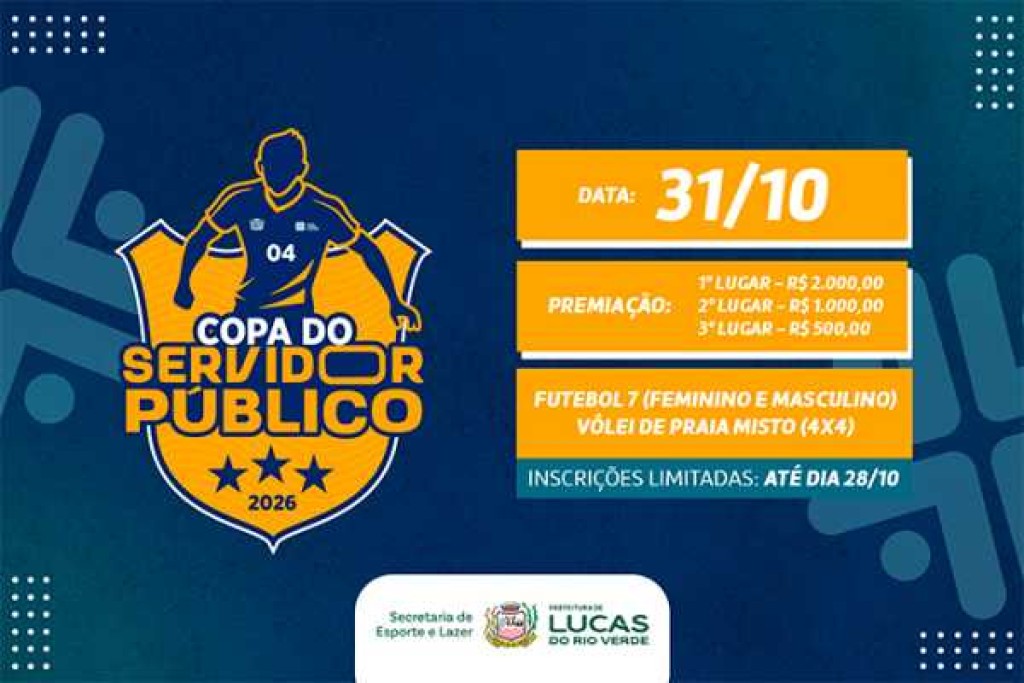 Estão abertas as inscrições para a 5ª edição da Copa dos Servidores Públicos de Lucas